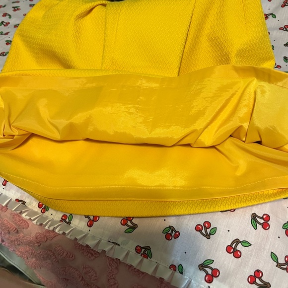 Etcetera yellow dress with black and white tie belt.  Size 6.  EUC. - Picture 5 of 6